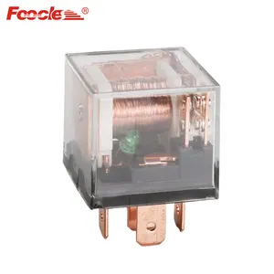 Foocles 40 amp 12v 24v 전원 자동차 릴레이 투명 이중 접촉 자동 릴레이