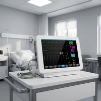 Moniteur patient vétérinaire 10,1 pouces multi-paramètres à écran tactile complet avec ECG, RESP, NIBP, SpO2 (PR), TEMP pour clinique vétérinaire
