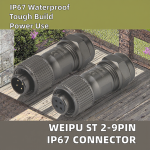 Weipu ST1210/ST1211 2-9-poliger Rundsteckverbinder (Stecker/Buchse) IP67, wasserdicht, Messing, Zinklegierungsgehäuse, 12V 5A Stromversorgung - Product Image 2