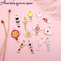 Anime Girl Pendentifs à breloques en alliage métallique Boucles d'oreilles à l'huile pour le bricolage Perles de bijoux Porte-clés pour la fabrication de trouvailles
