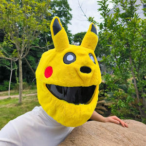 Simpatici cartoni animati disegni Pikachu peluche personalità moda <span class=keywords><strong>casco</strong></span> copertura <span class=keywords><strong>moto</strong></span> protettiva Cartoon cover - Product Image 2
