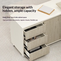 Scrivania per Computer in PVC MEKIA per Manager ed Executives con Mobile Laterale 1,6m Set Moderno e Semplice con Sedia da Ufficio