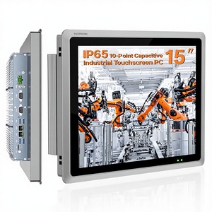 PC industriel embarqué sans ventilateur de 15 pouces, processeur commercial Celeron J6412 2 GHz, disque SSD de 128 Go - Product Image 1