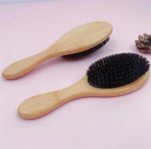Bàn chải tóc bằng lông lợn rừng tre, chất lượng cao, lược massage da đầu, lược khí đệm cán dài, số lượng đặt hàng tối thiểu thấp - Product Image 2