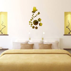 Acrylic Wall <b>Clock</b> Creative Butterfly Flower DIY Silent <b>Digital</b> <b>Clock</b> Mirror Wall Sticker Quartz Watch for Home Office Decor - Product Image 4