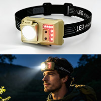 Linterna Frontal LED Recargable a Prueba de Agua con Sensor, Ángulo Ajustable, para Correr de Noche al Aire Libre, Fabricada por BSCI