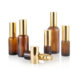 Botellas de Vidrio para Atomizador, Botellas de Vidrio para Emulsión Cosmética con Bomba de Presión y Tapa de Seguridad Dorada - Product Image 3