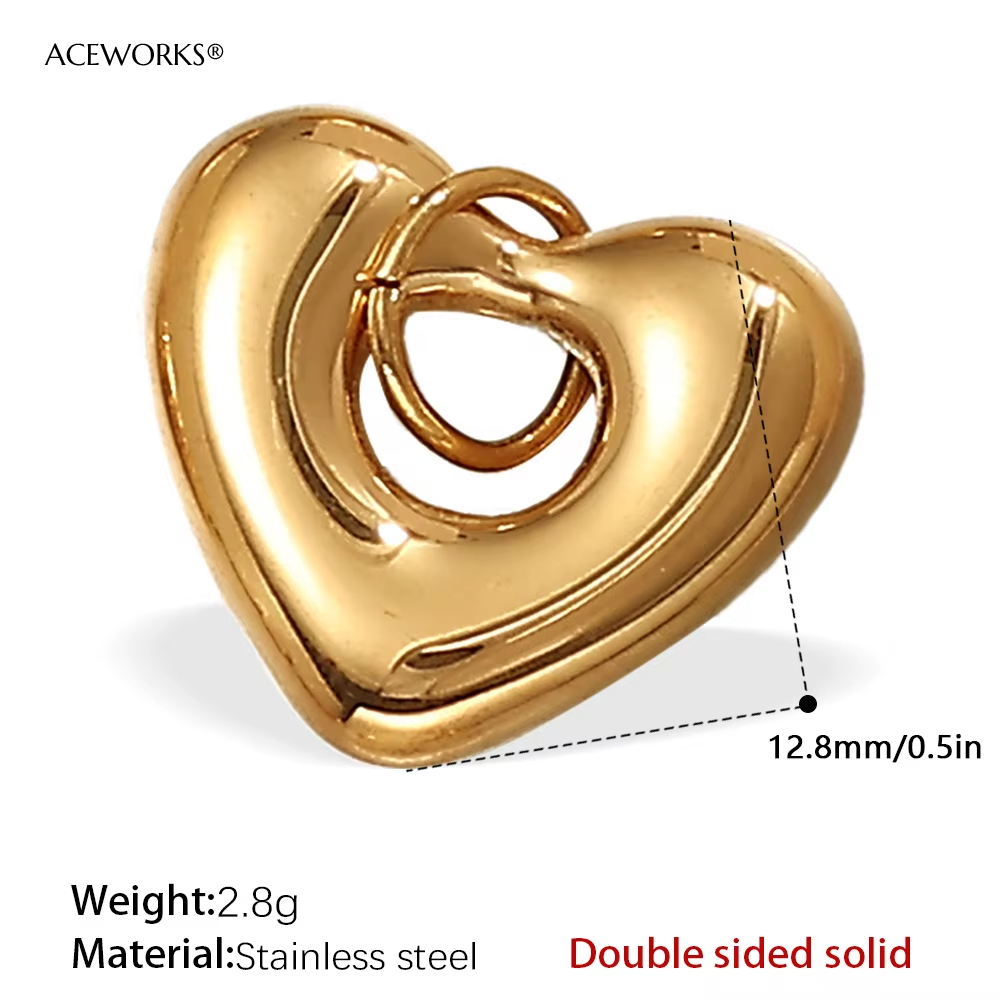 Pj445g double-sided Hollow Heart pendant