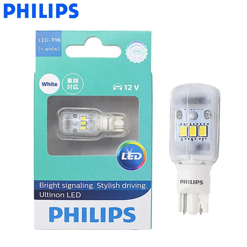 PHILIPS Turn Signal Light T16 LED白11067 ULW 12V X1Interiorライト、読書灯6000K Cool Blue White Bulbs