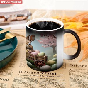 Eco Friendly Biodegradable <b>Ceramic</b> <b>Mug</b> Frosted Black 11oz Heat Sensitive Tea Coffee Cup - Product Image 5