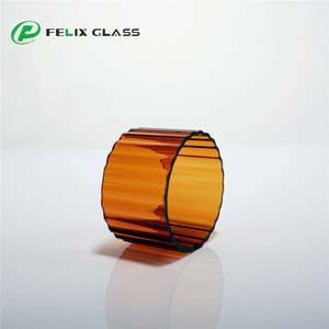 Abat-jour en tube de borosilicate 3.3 coloré, côtelé, fait main en Chine, respectueux de l'environnement, bord poli, échantillon gratuit pour éclairage intérieur - Product Image 1