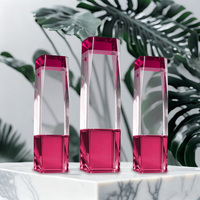 Noble or argent or Rose or prisme géométrique trophée de cristal multicolore à facettes trophée de cristal pour cadeau d'entreprise