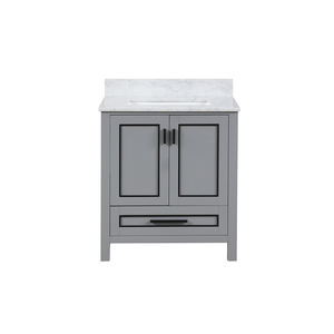 Meuble-lavabo moderne haut de gamme autoportant de 30 pouces avec vasque en céramique et caractéristiques résistantes à l'eau - Product Image 2