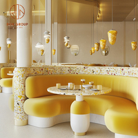Langlebige Moderne Luxus-Café-Sitzbank Sofa-Sitzgruppe Stuhl Tisch Sitzmöbel für Restaurants