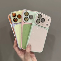 Coque de téléphone magnétique givrée Fashion Dopa Mine pour iPhone 18 17 16 15 Pro Max avec cadre d'objectif et dos color block