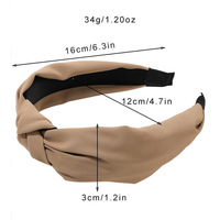 Vente en gros de bandeaux larges ajustables unisexes en polyester de couleur unie, style européen et américain, à nœuds