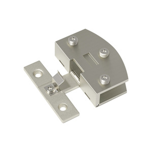 Charnière en verre à rebord incurvé sans perçage en acier inoxydable pour porte d'armoire - Product Image 5