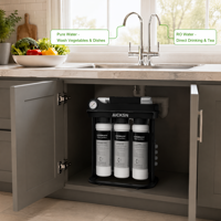 Système de filtration RO AICKSN RO100G 0,0001μm à 5 étapes et double sortie, purificateur d'eau RO à 5 étapes et double sortie