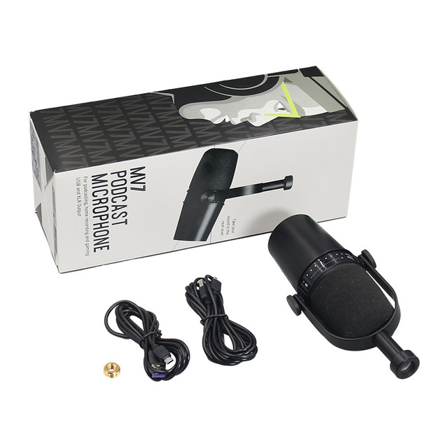 MV7 Professional Streamer Microphone PC Mobile USB Dynamic Mic Cross-Border Noise Reduction Heart-shaped 60Hz-15KHz Frequency