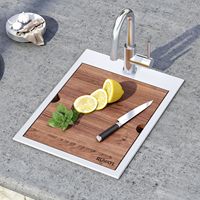 Évier rectangulaire 15 x 20 pouces pour poste de travail, à encastrer ou à poser, pour bar, préparation alimentaire, camping-car, caravane, en acier inoxydable de calibre 16