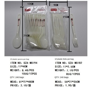 Set di Posate in Plastica Bianche Stampate per Commercio Estero: Forchette e Cucchiai (12 Pezzi per Sacchetto); Set Moderno Minimalista Stile Occidentale - Product Image 5