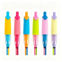 Surligneur rétractable bicolore L.40500 en forme de cœur mignon, stylo surligneur à clic pour la marquage de notes, le journal, le dessin artistique, la papeterie