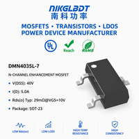 DMN4035L 7 N Channel Enhancement MOSFET 40V 5A SOT 23 Transistor Daya RDS Rendah untuk Peralihan Beban dan Sirkuit DC