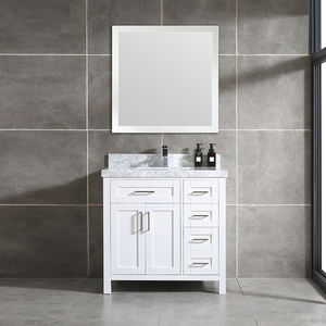 Meuble-lavabo de salle de bain haut de gamme de 36 pouces avec vasque en céramique et caractéristiques résistantes à l'eau - Product Image 2