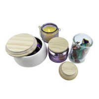 Ventes en gros de pots à bougies vides en MDF de 88 mm avec couvercle en bois MDF pour la fabrication de bougies, personnalisation