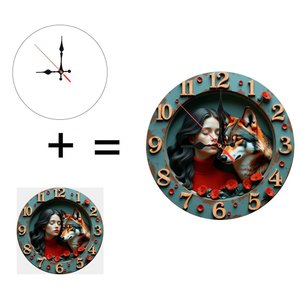 Round Wooden Wall <b>Clock</b> 25x25Cm Matte Wood Grain Quiet <b>Movement</b> Home Farmhouse Living Room Decor - Product Image 1