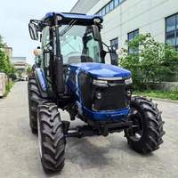 Ferme agricole 90 HP 4x4 tracteur à moteur diesel à quatre roues motrices avec cabine et climatiseur