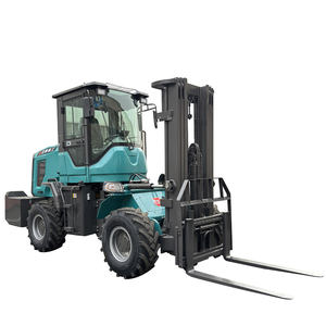 Chariot élévateur tout terrain 3.5t à quatre roues motrices Chariot élévateur tout-terrain à quatre cylindres pelleter les briques de <span class=keywords><strong>fourche</strong></span> en béton sur le site. - Product Image 4