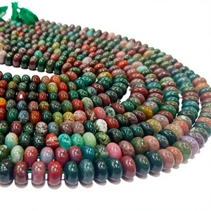 Cuentas Redondas Multicolores de Piedra Natural de 8 mm, Gemas Lisas para la Elaboración de Joyas, Vendidas por Hilo de 8 Pulgadas de Largo, de Rajasthan - Product Image 1