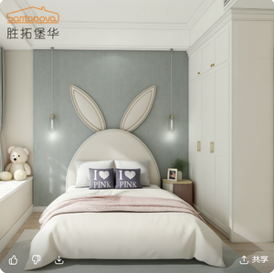 Ensemble de chambre d'enfant Santopova avec tête de lit en forme de lapin, décoration de chambre d'enfant de style nordique - Product Image 3