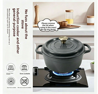 Cocotte en fonte émaillée certifiée LFGB FDA, vente en gros, compatible four et induction, ustensiles de cuisson en fonte