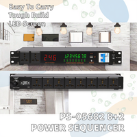 XUNGUAN PS-05682 Secuenciador de Energía Activo con Acondicionador, 8+2 Salidas, Pantalla LED de 0.56 Pulgadas/Filtro, Interruptor de Aire Metálico, Sonido por Canal