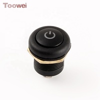 Interrupteur à bouton-poussoir 12MM 16MM Symbole d'alimentation Interrupteur à bouton-poussoir momentané à verrouillage étanche