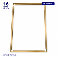 Cadre d'affichage en aluminium anodisé or sur mesure, finition laiton satiné, coins arrondis, pour écran LED, signalétique numérique