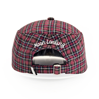 Gorra de Béisbol Retro de Otoño con Bordado 3D, Estilo Ecuestre, Diseño a Cuadros Rojos, Gorra de Pico de Pato a la Moda para Chicas