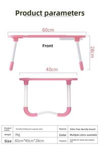 Bureau d'ordinateur portable <span class=keywords><strong>pliable</strong></span> Homerich en métal avec surface en bois, fente pour cartes, porte-gobelet, portable pour la maison, le bureau, les étudiants, la chambre, le salon - Product Image 6