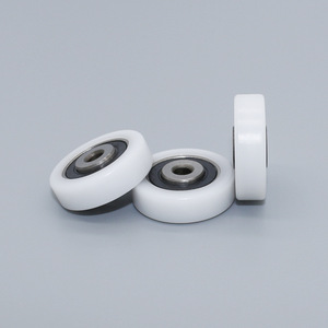 Roue plate en POM fournie par le fabricant, 4/8*25*7mm, pour rail de porte coulissante, guide de roue sans poulie, guides linéaires revêtus de caoutchouc 698RS - Product Image 1