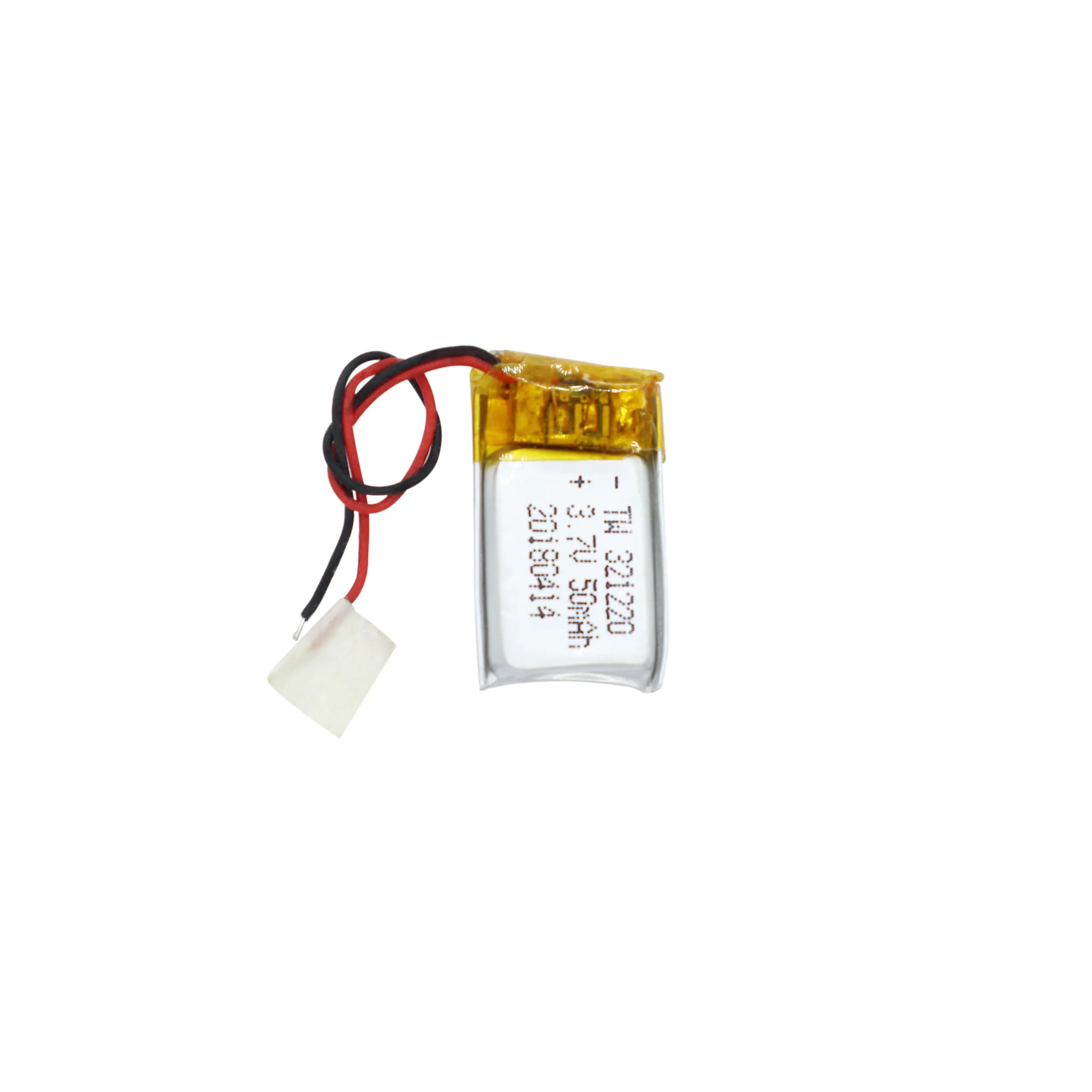 뜨거운 판매 lipo 리튬 중합체 리튬 이온 TW321220 50mah 작은 충전식 배터리 3.7v 헤드셋