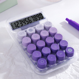 Nueva calculadora colorida de moda, Teclado mecánico redondo transparente, escritorio, color degradado, Calculadora financiera de alto valor - Product Image 6