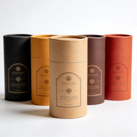 Boîte cylindrique de luxe en carton kraft épais, imperméable, avec pelliculage mat, impression personnalisée et couvercle scellé protecteur