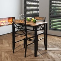 Anpassbares Industrielles Antikes Holz-Esszimmer-Set für 2 Stühle Küchentisch mit Stühlen ODM/OEM Verfügbar