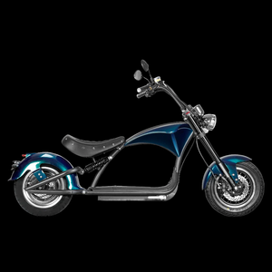 Scooter eléctrico eAhora de 60V y 2000W con llantas gruesas de 14 pulgadas, tipo chopper, bicicleta de dos ruedas para adultos, motocicleta eléctrica verde. - Product Image 2