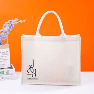 Sac fourre-tout en toile de jute naturelle avec poignée personnalisée - Product Image 6