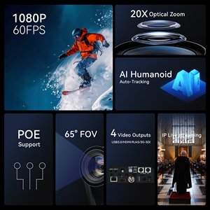 Caméra vidéo PTZ TONGVEO <span class=keywords><strong>nouvelle</strong></span> génération avec plusieurs connexions et suivi IA pour les réunions de diffusion professionnelles - Product Image 3