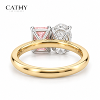 IGI-Zertifizierter Labor-Diamant Verlobungsring 18K Gold Weiß Oval Rosa Radiantschliff Zwei Steine Umweltfreundlich Anpassbar Brautschmuck