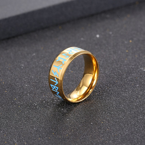 Japanese Korean Style Titanium Steel Symbol <b>Ring</b> SA1113 Men's Jewelry Gift Letter Pattern Fashion <b>Rings</b> - Product Image 2